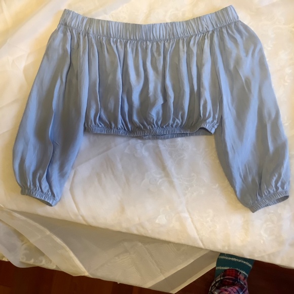 ICONE BOHO BLUE OFF SHOULDER TOP - Picture 6 of 7